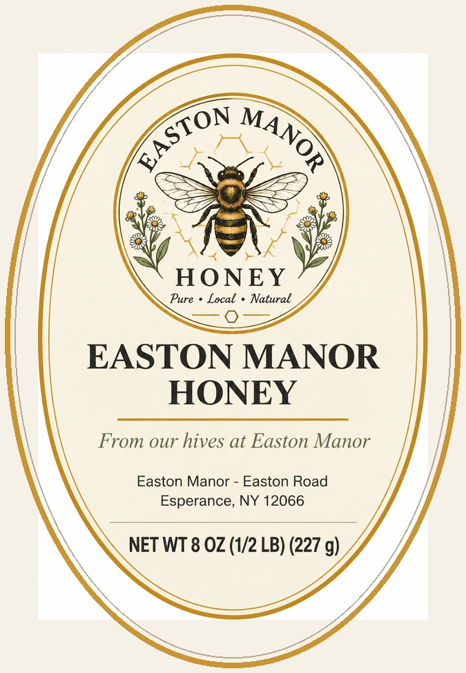 Easton Manor 8-ounce honey label